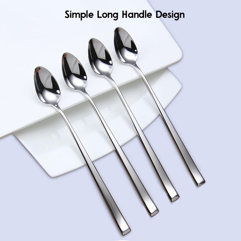 HISSF Iced Tea Spoons,Mixing Spoons,18/10 Stainless Steel Stirring Spoons,7.9 Inches, Set of 4 - Image 2